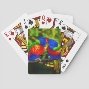 Jeu De Cartes Couple coloré de perroquets de baiser