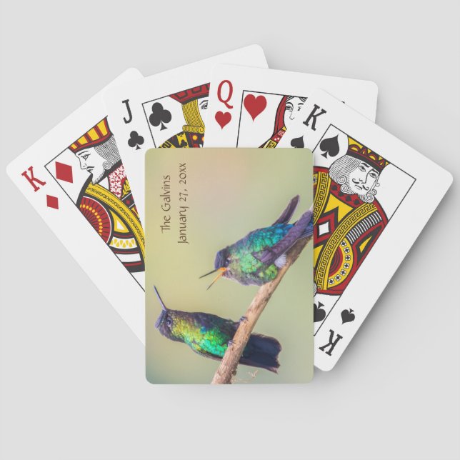 Jeu De Cartes Couple costaricien de colibri (dos)