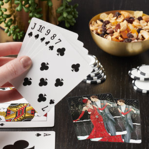 Jeu De Cartes couple de Noël art déco rétro