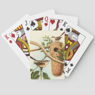 Jeu De Cartes Couple d'oiseaux sur un nid perché sur une branche