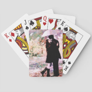 Jeu De Cartes Couple romantique amoureux S'embrasser dans la plu
