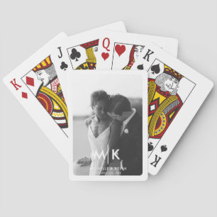 Jeu De Cartes Couples Initiales Mariage Photo Monogramme