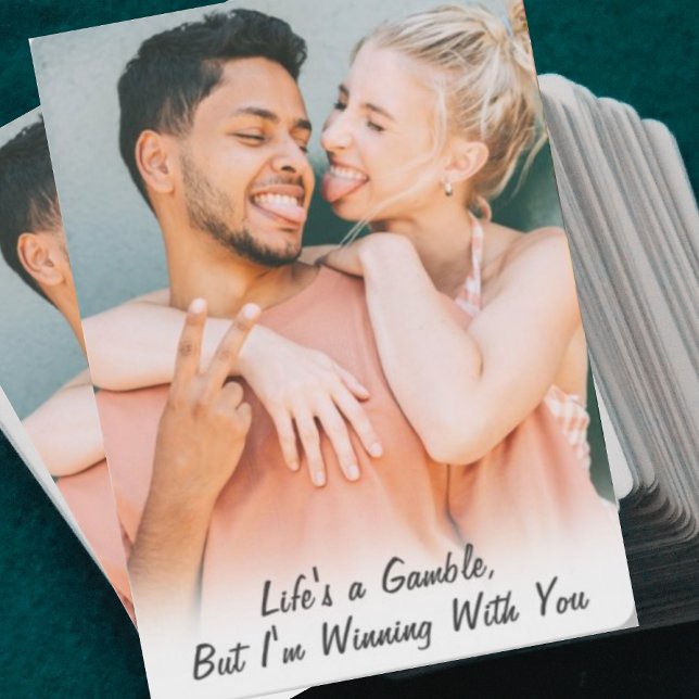 Jeu De Cartes Couples que je gagne Citation Anniversaire photo p (Créateur téléchargé)