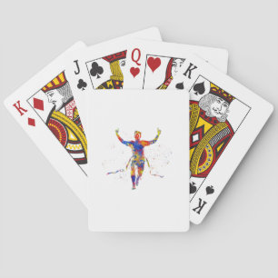 Jeu De Cartes Coureur de ligne d'arrivée à l'aquarelle