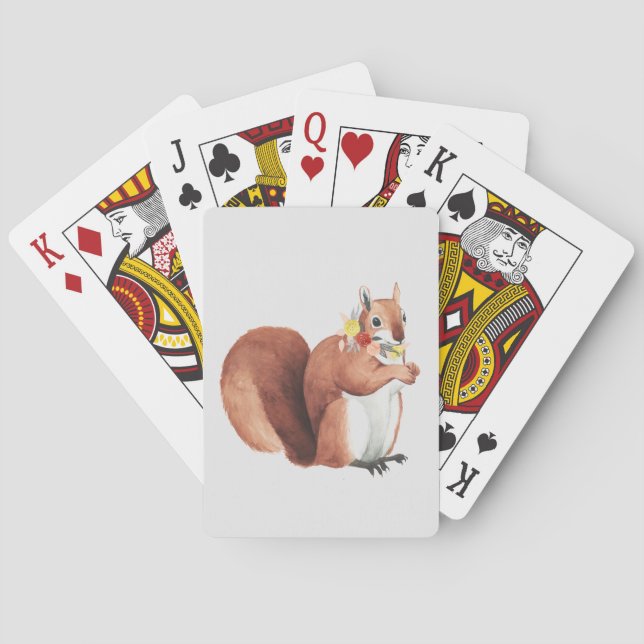 Jeu De Cartes Couronne de fleurs Écureuil forestier (dos)
