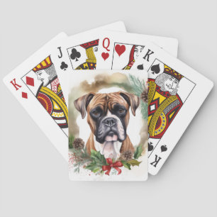 Jeu De Cartes Couronne de Noël festive de Boxer