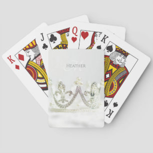 Jeu De Cartes Couronne de princesse grise argent personnalisée