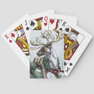 Jeu De Cartes "Courrier de Noël" Art Reinder de Noël