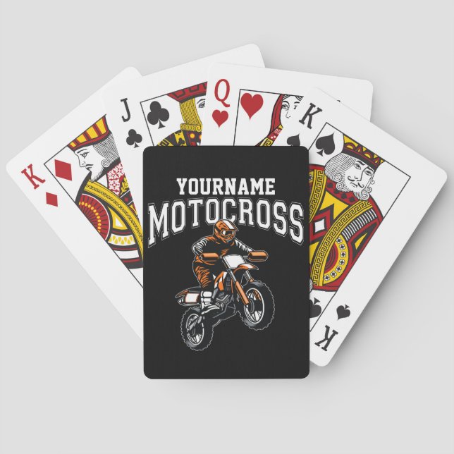 Jeu De Cartes Course Motocross Dirt Bike Rider personnalisée (dos)