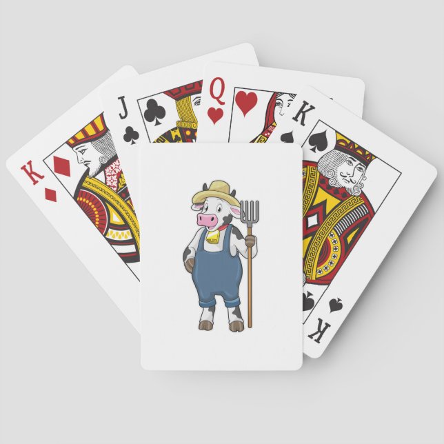 Jeu De Cartes Cow as Farmer with Pitchfork (dos)
