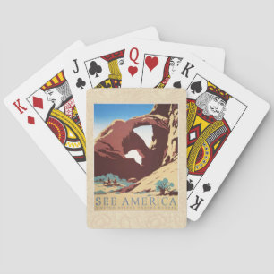 Jeu De Cartes Cow-boy Désert Vintage Western Chevaux 