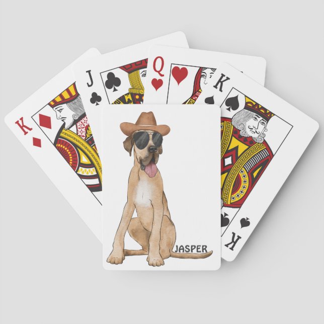 Jeu De Cartes Cowboy Great Dane Dog (dos)