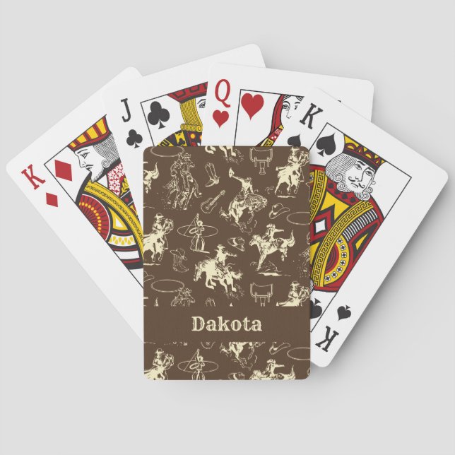 Jeu De Cartes Cowboy Rodeo Horses Western Personnalisé (dos)