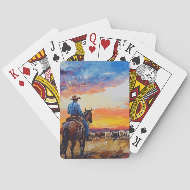 Jeu De Cartes Cowboy Sunset Jouer Des Cartes (dos)