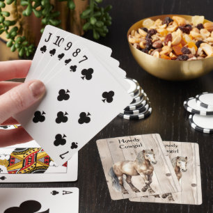 Jeu De Cartes Cowgirl Occidental Fausse Bois de Cheval