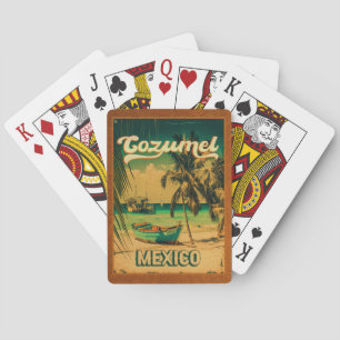 Jeu De Cartes Cozumel Palm Tree Retro 80s Playa mexicaine