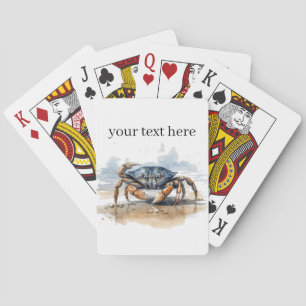 Jeu De Cartes crabe bleu et orange qui se promène sur la plage