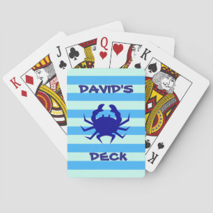 Jeu De Cartes Crabe Bleu Thème Nautique Jouer Cartes