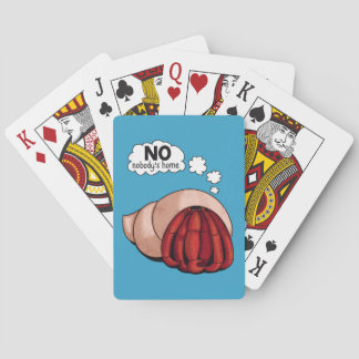 Jeu De Cartes Crabe ermite de dessin animé se cachant à l'intéri