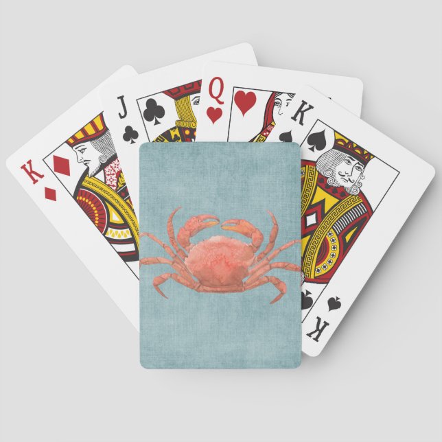 Jeu De Cartes Crabe rouge sur Denim Jouer aux cartes (dos)