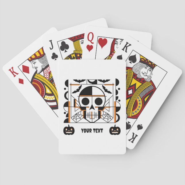 Jeu De Cartes Crâne à l'Halloween, chauves-souris, toiles d'arai (dos)