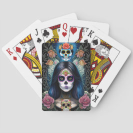 Jeu De Cartes Crâne à sucre - Maquillage crâne coloré
