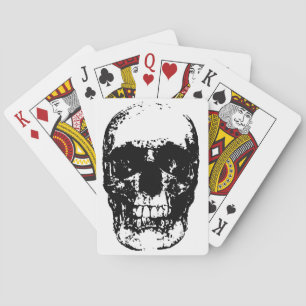 Jeu De Cartes Crâne d'art pop noir et blanc