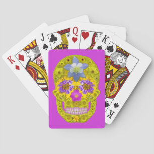 Jeu De Cartes Crâne de fleurs 3