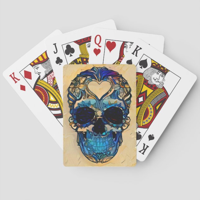 Jeu De Cartes Crâne de sucre - coeur (dos)