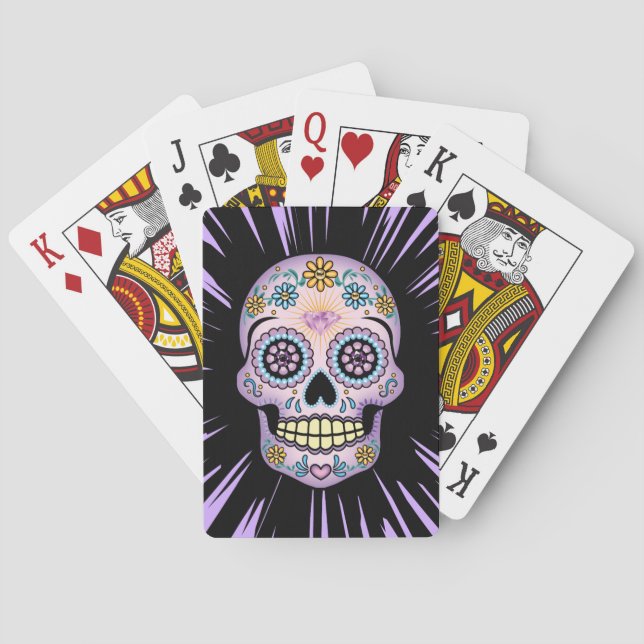 Jeu De Cartes Crâne de sucre pourpre (dos)