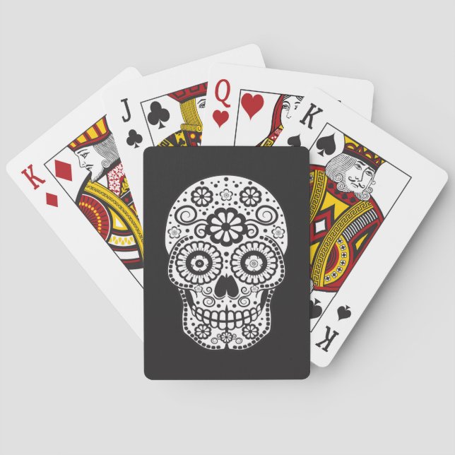Jeu De Cartes Crâne de sucre souriant (dos)