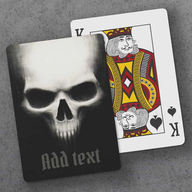 Jeu De Cartes crâne fantôme déplaisant noir (Creepy ghost skull black dark poker cards)
