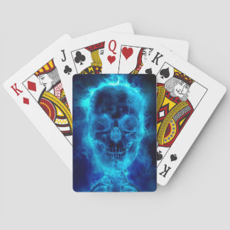 Jeu De Cartes Crâne flamboyant bleu