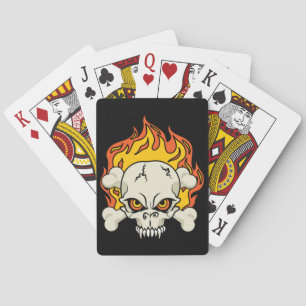 Jeu De Cartes Crâne flamboyant et os croisés