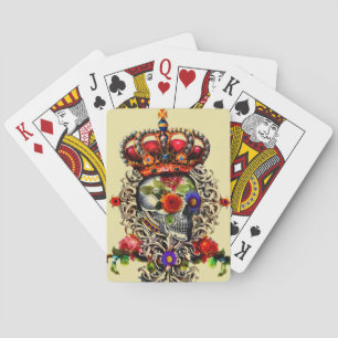 Jeu De Cartes Crâne floral couronné