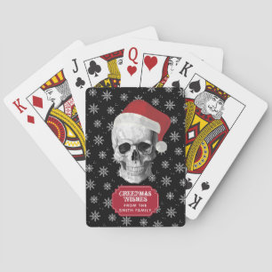 Jeu De Cartes Crâne grunge Père Noël