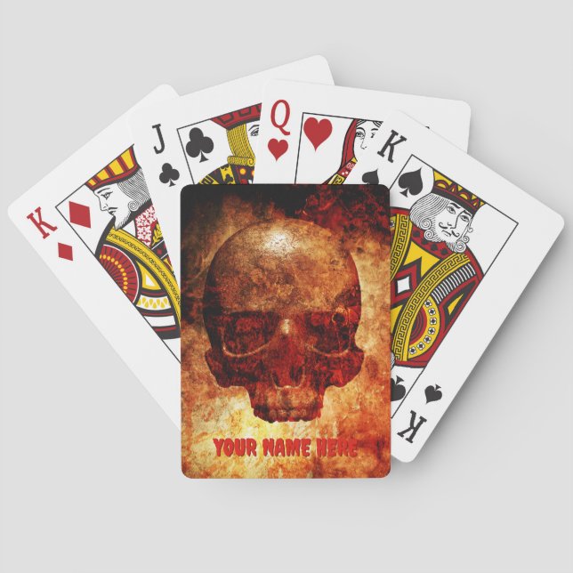Jeu De Cartes Crâne humain 3D. (dos)