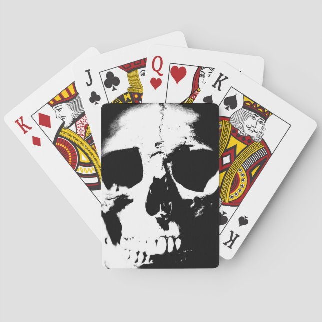 Jeu De Cartes Crâne noir et blanc (dos)