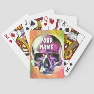Jeu De Cartes Crâne peint. Personnalisé