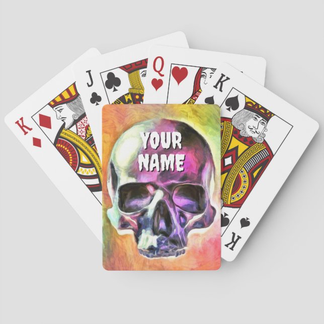 Jeu De Cartes Crâne peint. Personnalisé (dos)