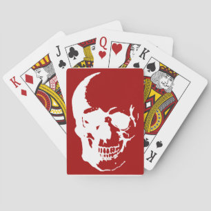 Jeu De Cartes Crâne - Rouge & Blanc métal Imaginaire Art