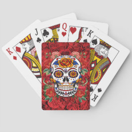 Jeu De Cartes Crâne sucre rose Roses rouges Vacances