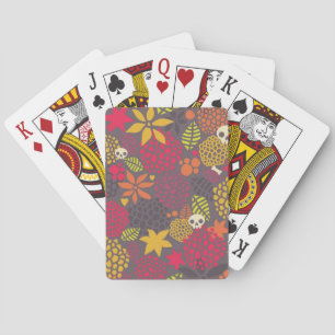 Jeu De Cartes Crânes et fleurs.
