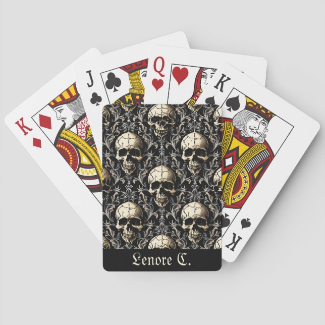 Jeu De Cartes Crânes gothiques antiques (dos)