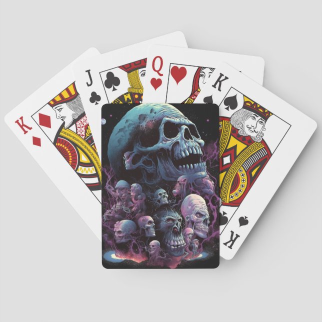 Jeu De Cartes Crânes monstres Horreur Art (dos)