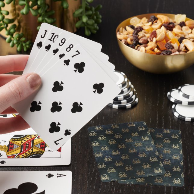 Jeu De Cartes Crânes noir et or (In Situ)