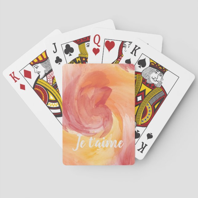 Jeu De Cartes Cravate-Dye flamme rouge orange peint Aquarelle d' (dos)
