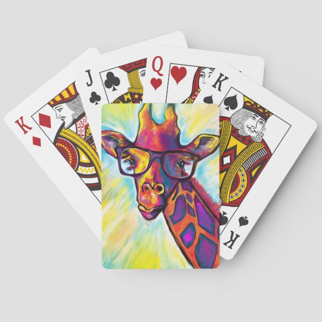 Jeu De Cartes Crazy Giraffe Man Jouant Des Cartes (dos)