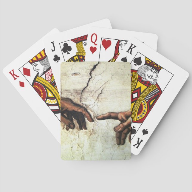 Jeu De Cartes Création d'Adam - Mains Michelangelo 1475 - 1564 (dos)