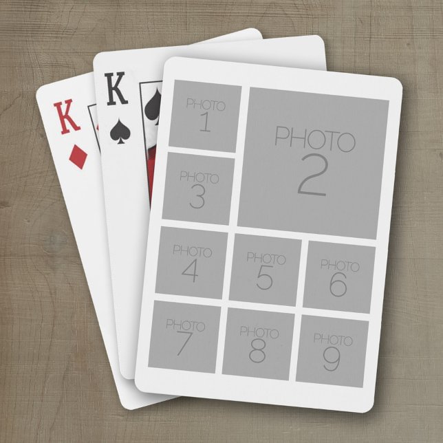 Jeu De Cartes Créer un collage photo personnalisé avec 9 photos  (Personalized playing cards with photos)